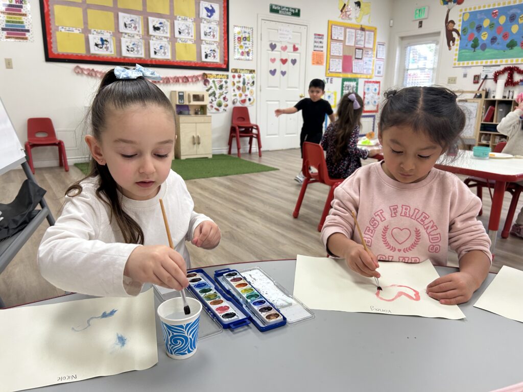 two little girls playing